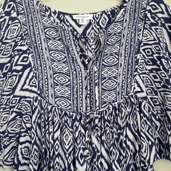 BEACHLUNCHLOUNGE Collection Dress Blue White Women size XL 3/4 sleeve - Picture 10 of 15